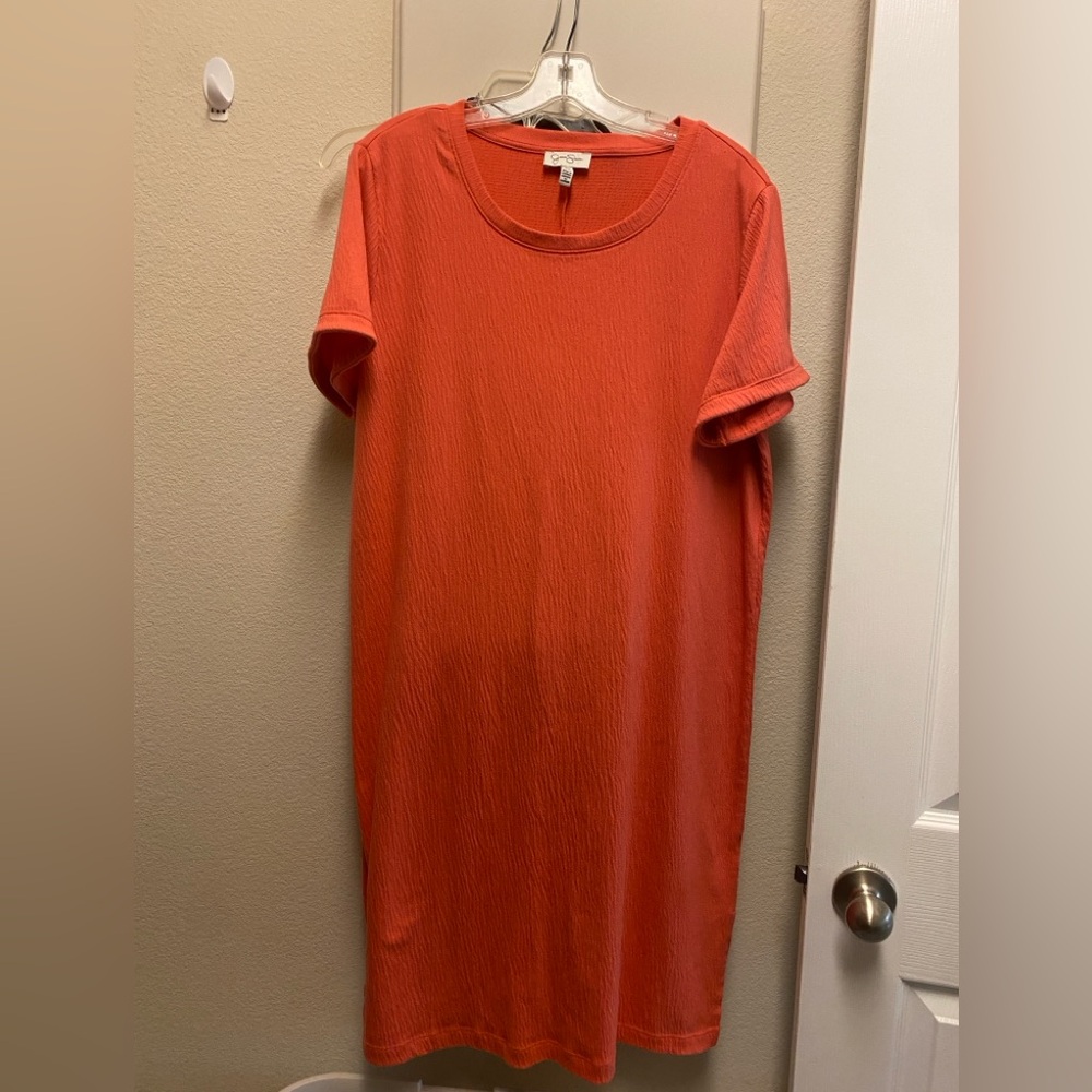 Jessica Simpson Vibrant Orange Short Sleeve Dress